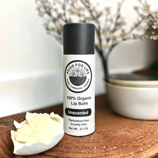 Food For Lips - 100% Organic Lip Balm 0.4Oz (Unscented)