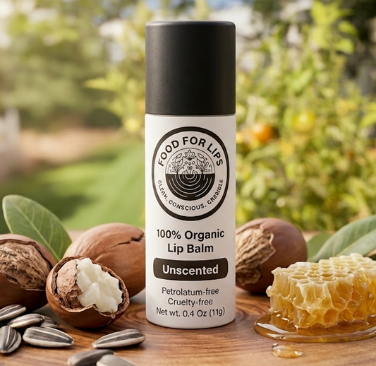 Food For Lips - 100% Organic Lip Balm 0.4Oz (Unscented)